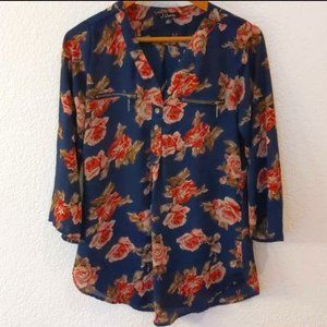 2 items! Floral V neck shirts